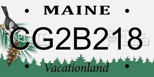 CG2B218 Maine License Plate