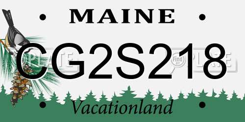 CG2S218 Maine License Plate