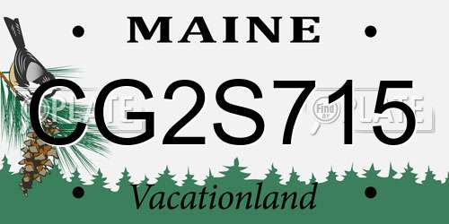 CG2S715 Maine License Plate