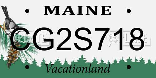 CG2S718 Maine License Plate