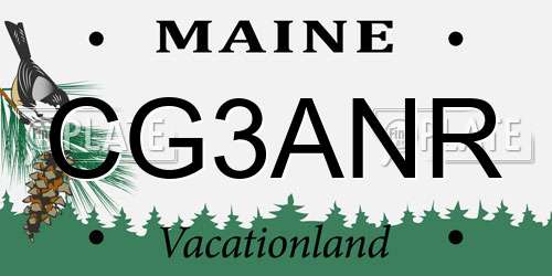 CG3ANR Maine License Plate