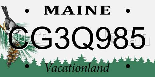 CG3Q985 Maine License Plate
