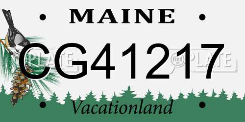 CG41217 Maine License Plate
