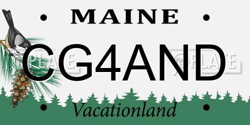 CG4AND Maine License Plate