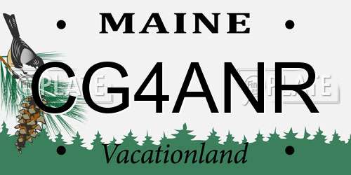 CG4ANR Maine License Plate