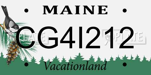CG4I212 Maine License Plate