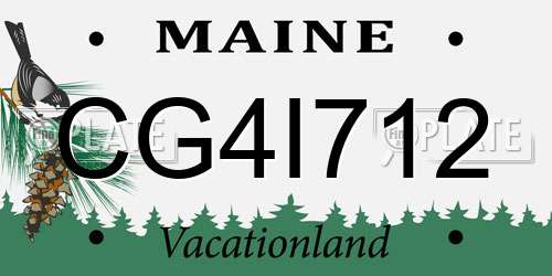 CG4I712 Maine License Plate