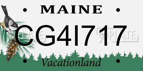 CG4I717 Maine License Plate