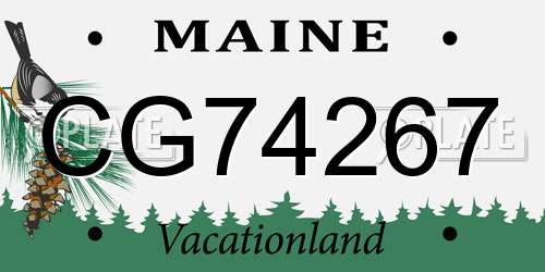 CG74267 Maine License Plate