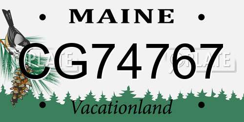 CG74767 Maine License Plate