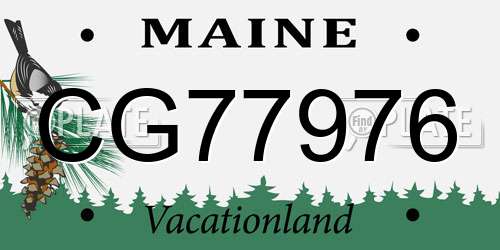 CG77976 Maine License Plate