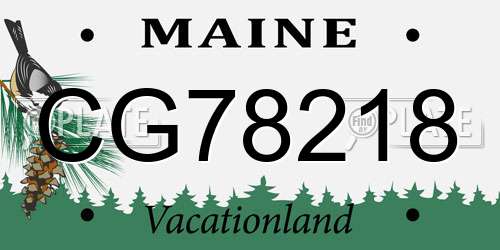 CG78218 Maine License Plate