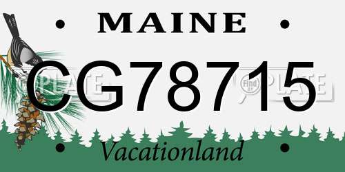 CG78715 Maine License Plate