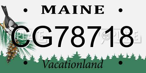 CG78718 Maine License Plate