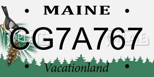 CG7A767 Maine License Plate