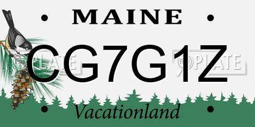 CG7G1Z Maine License Plate