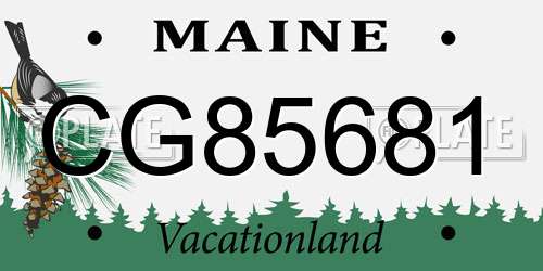 CG85681 Maine License Plate