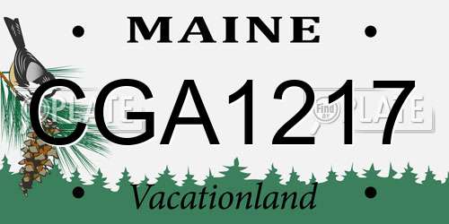 CGA1217 Maine License Plate