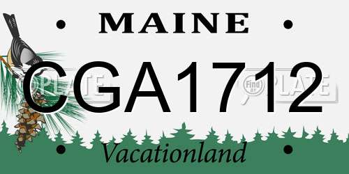 CGA1712 Maine License Plate