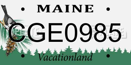 CGE0985 Maine License Plate