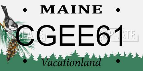 CGEE61 Maine License Plate
