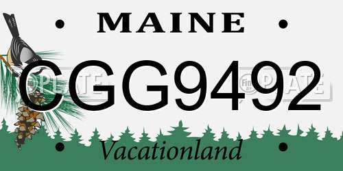 CGG9492 Maine License Plate