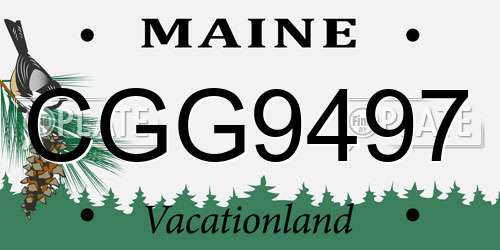 CGG9497 Maine License Plate