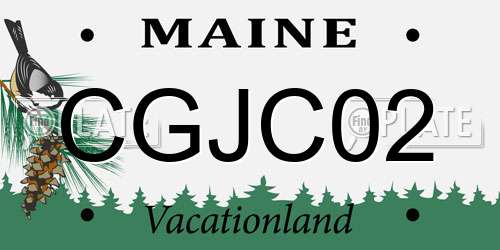 CGJC02 Maine License Plate