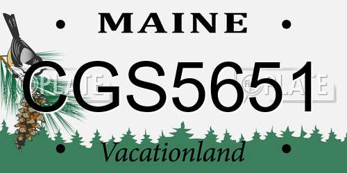 CGS5651 Maine License Plate