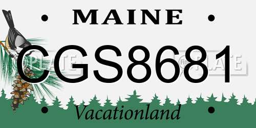 CGS8681 Maine License Plate