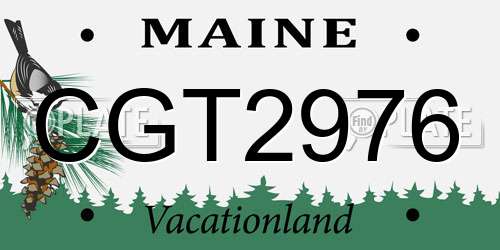 CGT2976 Maine License Plate