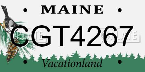 CGT4267 Maine License Plate