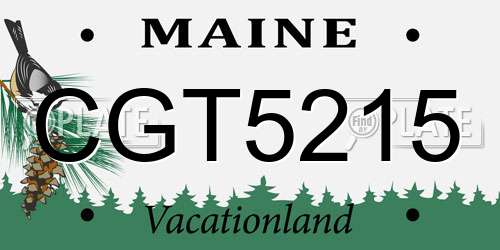 CGT5215 Maine License Plate