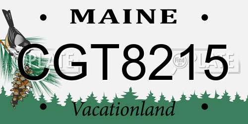 CGT8215 Maine License Plate