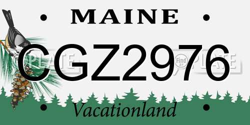 CGZ2976 Maine License Plate