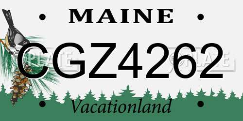 CGZ4262 Maine License Plate