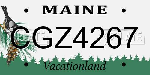 CGZ4267 Maine License Plate