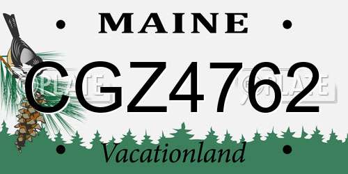 CGZ4762 Maine License Plate