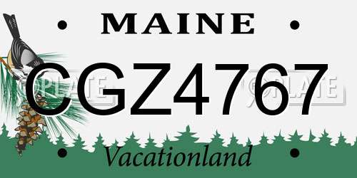 CGZ4767 Maine License Plate