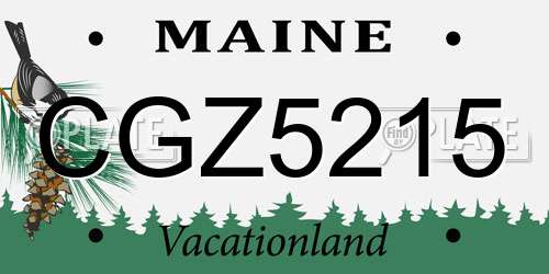 CGZ5215 Maine License Plate