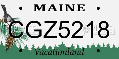 CGZ5218 Maine License Plate