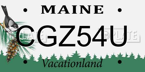 CGZ54U Maine License Plate