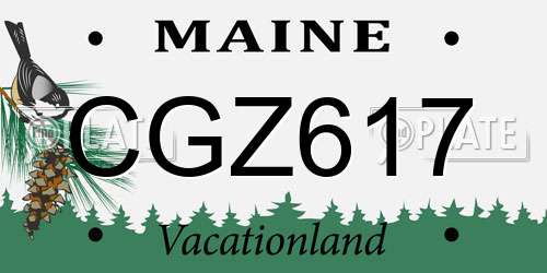 CGZ617 Maine License Plate