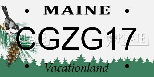 CGZG17 Maine License Plate