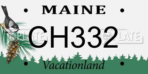 CH332 Maine License Plate