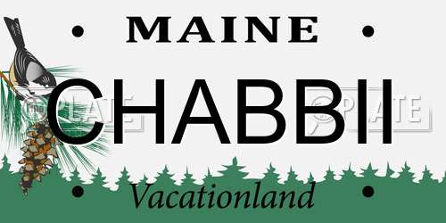 CHABBII Maine License Plate