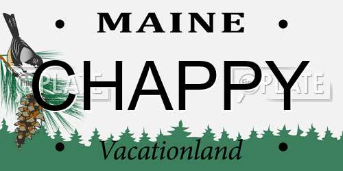 CHAPPY Maine License Plate