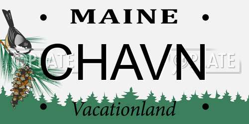 CHAVN Maine License Plate