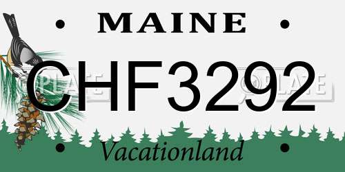 CHF3292 Maine License Plate