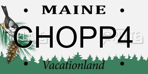 CHOPP4 Maine License Plate
